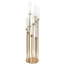 Decostar™ Round Ten Arm Cluster Candle Holder 46"- Gold