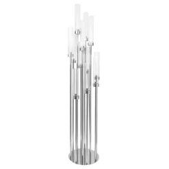 Decostar™ Round Twelve Arm Cluster Candle Holder 54"- Silver