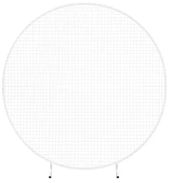 Decostar™ Round White Metal Mesh Backdrop Arch - 6.5ft Tall
