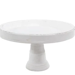Decostar™ Rustic Wood Pedestal Cake Stand 7" - White