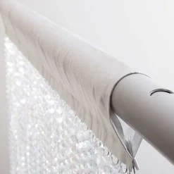 DecoStar™ Satin Top Rod Pocket 12ft. Jewel Crystal Iridescent Diamond Cut Curtain