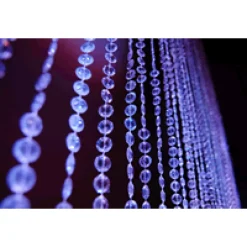 DecoStar™ Satin Top Rod Pocket 20ft. Jewel Crystal Iridescent Diamond Cut Curtain