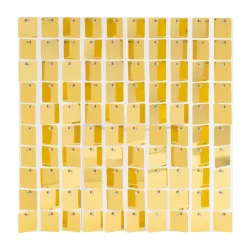 Decostar™ Shimmer Wall Panels w/ Clear Backing & Square Sequins - 24 Tiles - Gold