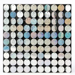 Decostar™ Shimmer Wall Panels w/ Black Backing & Round Sequins - 24 Tiles - Glitter Holographic