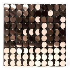 Decostar™ Shimmer Wall Panels w/ Black Backing & Round Sequins - 24 Tiles - Metallic Champagne