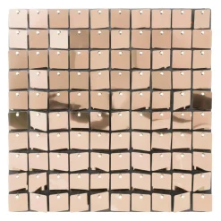 Decostar™ Shimmer Wall Panels w/ Black Backing & Square Sequins - 24 Tiles - Blush