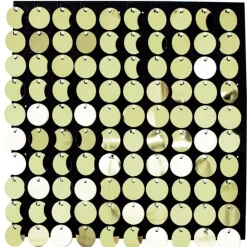 Decostar™ Shimmer Wall Panels w/ Black Backing & Round Sequins - 24 Tiles - Champagne