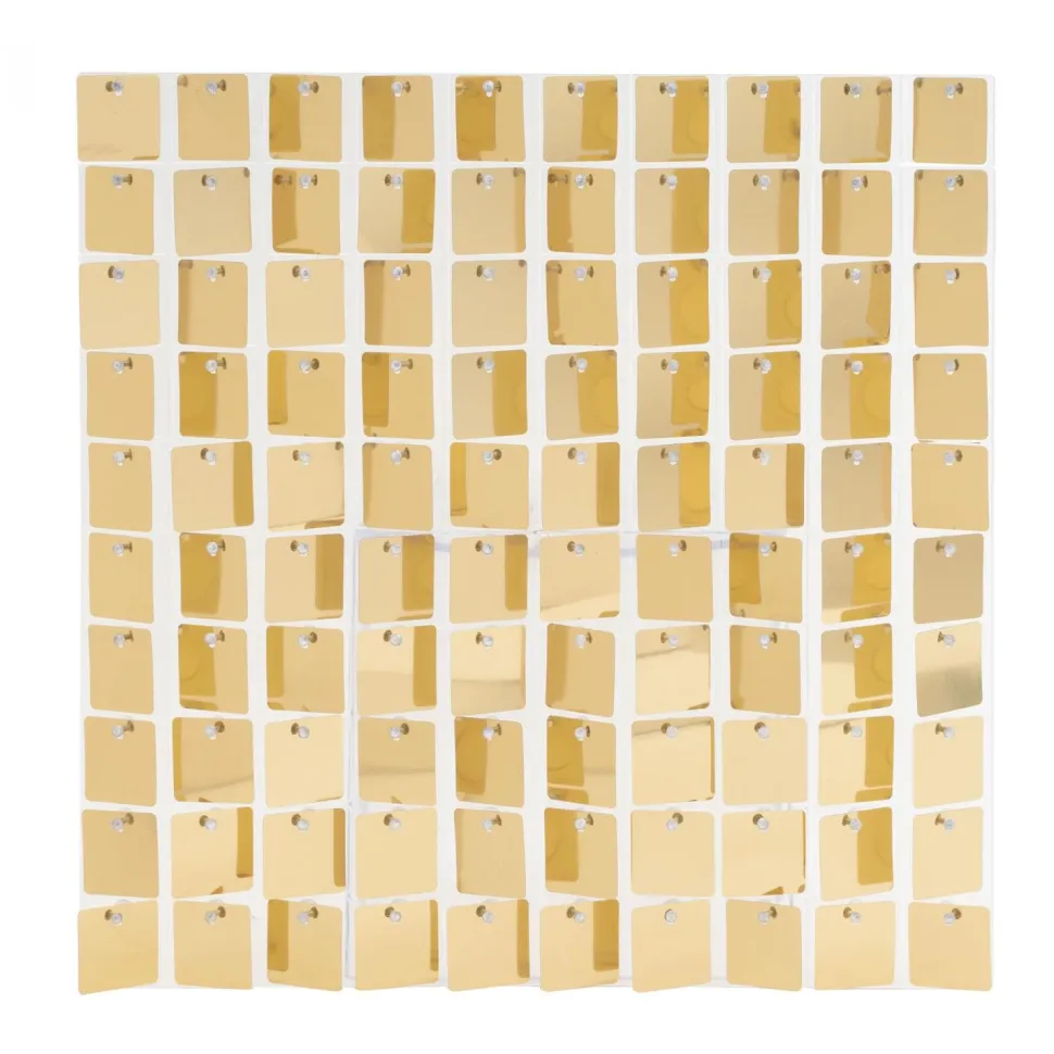 Decostar™ Shimmer Wall Panels w/ Clear Backing & Square Sequins - 24 Tiles - Champagne
