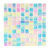 Decostar™ Shimmer Wall Panels w/ Clear Backing & Square Sequins - 24 Tiles - Multicolor Iridescent