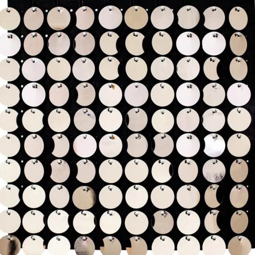 Decostar™ Shimmer Wall Panels w/ Black Backing & Round Sequins - 24 Tiles - Blush