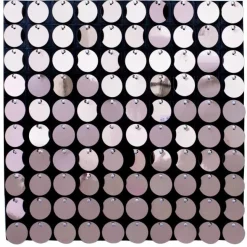 Decostar™ Shimmer Wall Panels w/ Black Backing & Round Sequins - 24 Tiles - Pink