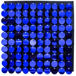 Decostar™ Shimmer Wall Panels w/ Black Backing & Round Sequins - 24 Tiles - Royal Blue