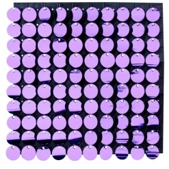 Decostar™ Shimmer Wall Panels w/ Black Backing & Round Sequins - 24 Tiles - Lavendar
