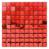 Decostar™ Shimmer Wall Panels w/ Black Backing & Square Sequins - 24 Tiles - Red