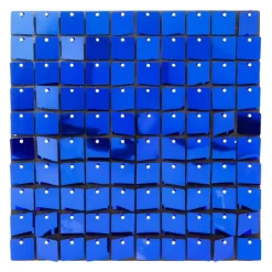 Decostar™ Shimmer Wall Panels w/ Black Backing & Square Sequins - 24 Tiles - Royal Blue