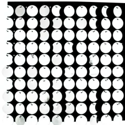 Decostar™ Shimmer Wall Panels w/ Black Backing & Round Sequins - 24 Tiles - Silver