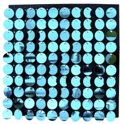 Decostar™ Shimmer Wall Panels w/ Black Backing & Round Sequins - 24 Tiles - Turquoise