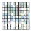 Decostar™ Shimmer Wall Panels w/ Black Backing & Square Sequins - 24 Tiles - White Iridescent