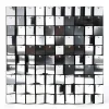 Decostar™ Shimmer Wall Panels w/ Black Backing & Square Sequins - 24 Tiles - Silver