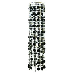 DecoStar™ 44" Silver and Black PVC Disc Chandelier