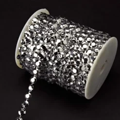 Decostar™ Silver Diamond Cut Beads - Garland Roll - 99ft