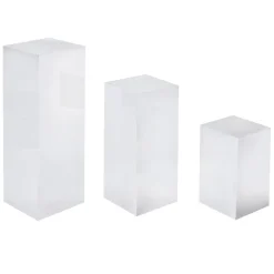 Decostar™ Silver Mirror Finish Acrylic Pedestal Risers 3pc/set