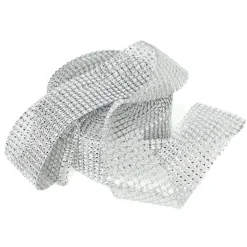 DecoStar™ Silver Rhinestone Ribbon - 2" Wide x 30ft Long