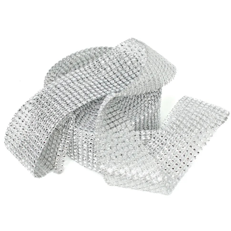 DecoStar™ Silver Rhinestone Ribbon - 2" Wide x 30ft Long