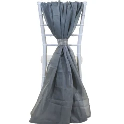 DecoStar™ Single Piece Simple Back Chair Accent - Dark Silver