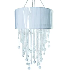 DecoStar™ Small Crystal Acrylic Drop Chandelier With Removable Shade
