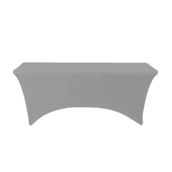 Decostar™ Spandex Rectangle Table Covers 6ft - Silver