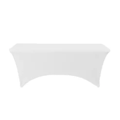 Decostar™ Spandex Rectangle Table Covers 6ft - White