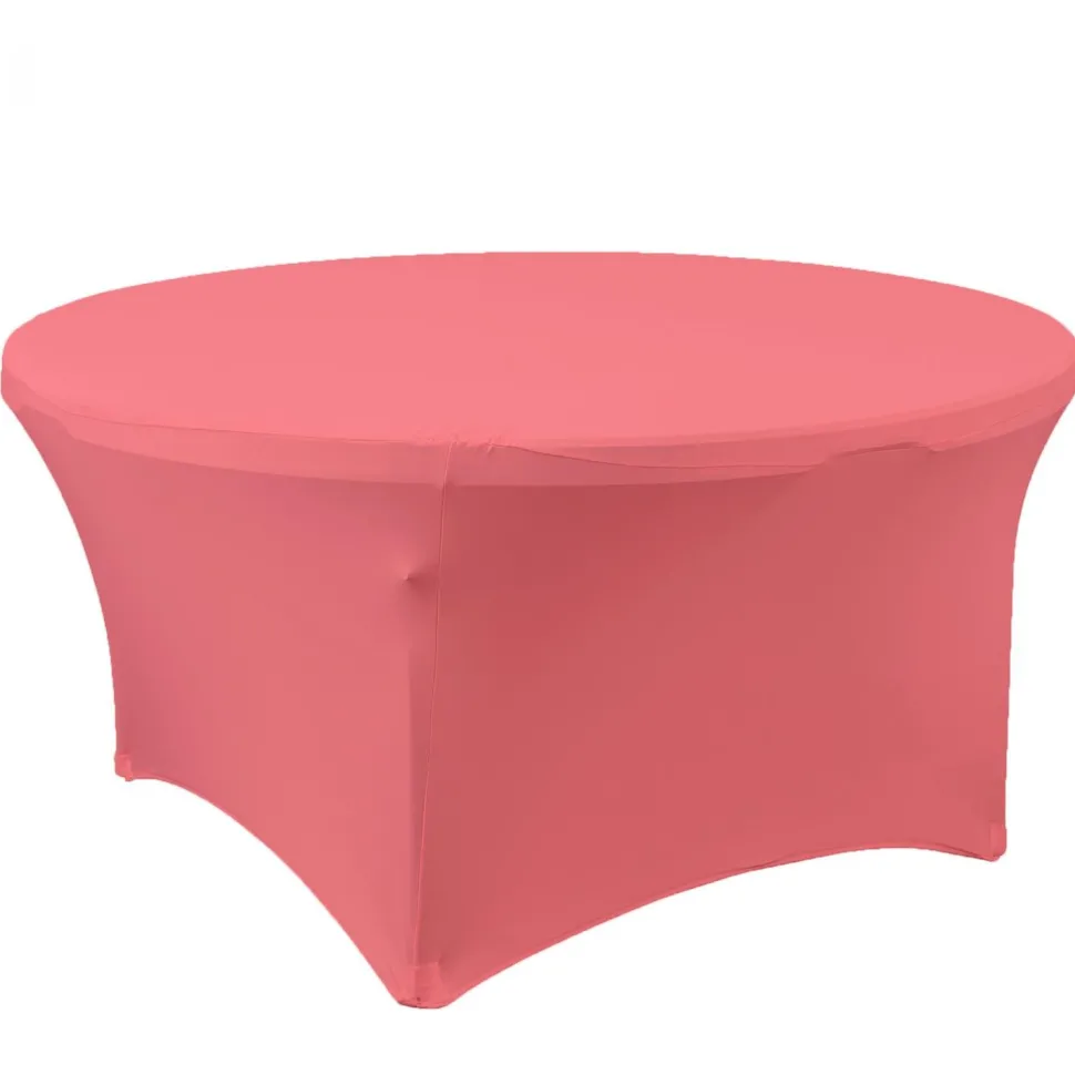 Decostar™ Spandex Round Table Cover 60"- Coral