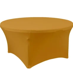 Decostar™ Spandex Round Table Cover 60" - Gold