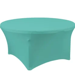 Decostar™ Spandex Round Table Cover 72" - Aqua