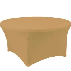Decostar™ Spandex Round Table Cover 72" - Champagne