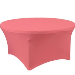 Decostar™ Spandex Round Table Cover 72" - Coral