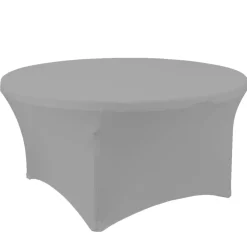 Decostar™ Spandex Round Table Cover 60" - Silver
