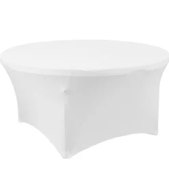 Decostar™ Spandex Round Table Cover 60" - White