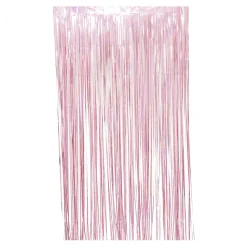 Decostar™ Sparkle Metallic Foil Fringe Curtain 96" - Pink