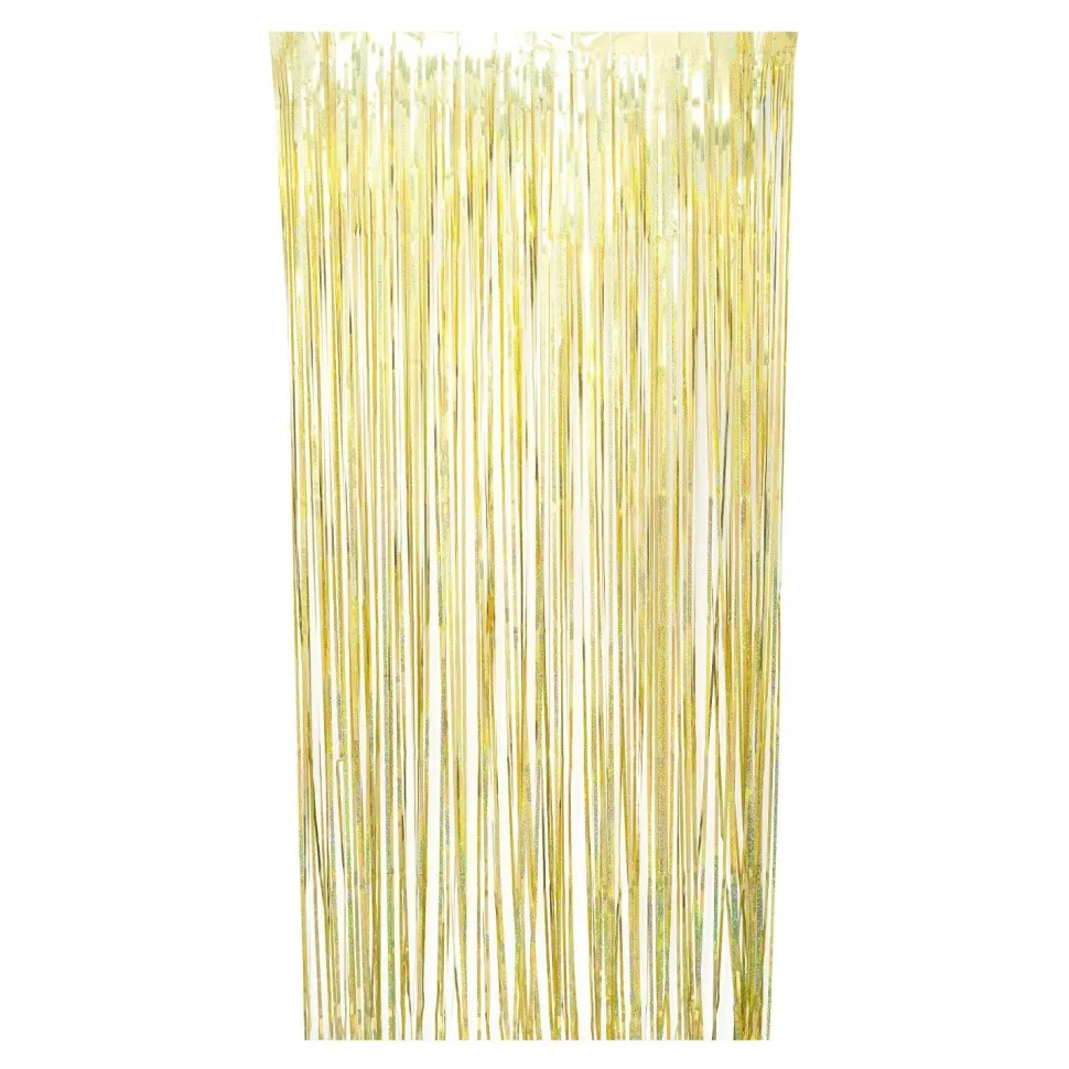 Decostar™ Sparkle Metallic Foil Fringe Curtain 96" - Gold