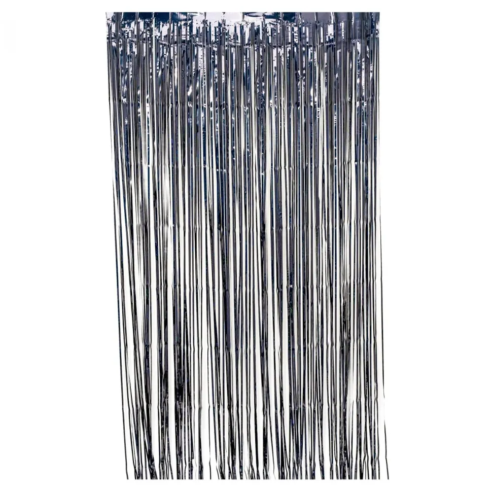 Decostar™ Sparkle Metallic Foil Fringe Curtain 96" - Black