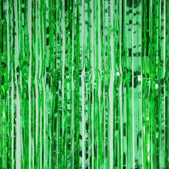 Decostar™ Sparkling Metallic Foil Fringe Curtain 96" - 12 Pieces - Green