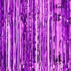 Decostar™ Sparkling Metallic Foil Fringe Curtain 96" 12 Pieces - Purple