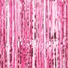 Decostar™ Sparkling Metallic Foil Fringe Curtain 96" 12 Pieces - Pink