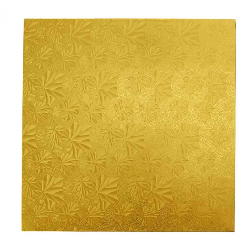 Decostar™ Square Foil Covered Cake Drum 12" 5pc/pack - Gold