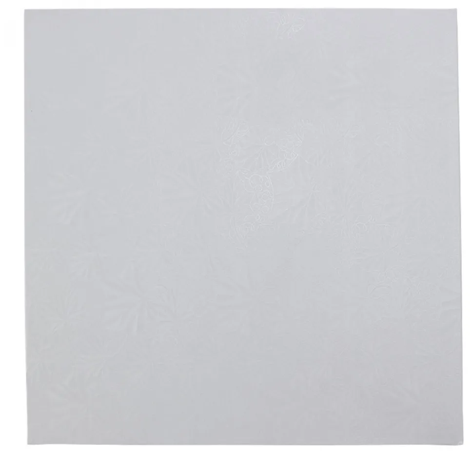 Decostar™ Square Foil Covered Cake Drum 12" 5pc/pack - White