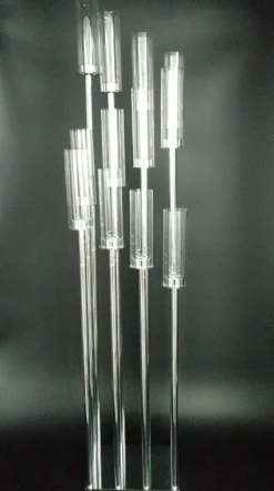 Decostar™ Square Metal Cluster Candle Holder, Twelve Arm 54"- Silver