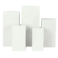 Decostar™ Square Metal Pillar Pedestal Display Stands 5 pcs/set - White