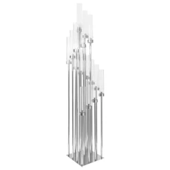 Decostar™ Square Sixteen Arm Cluster Candle Holder 58" - Silver